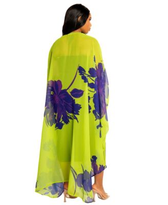 Women's Floral Chiffon Kimono Cover-Ups