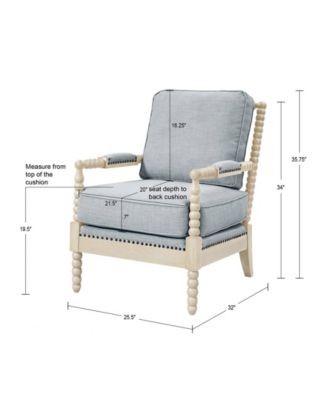 25.5" Solid Wood Frame Turned-wood legs Accent Armchair
