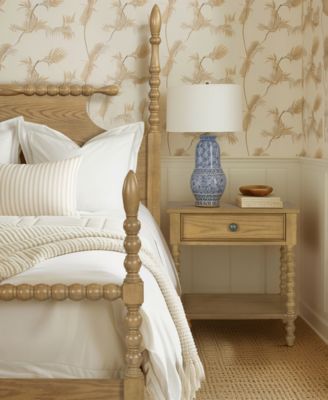 24" Solid Wood Frame Camel Oak Finish Nightstand