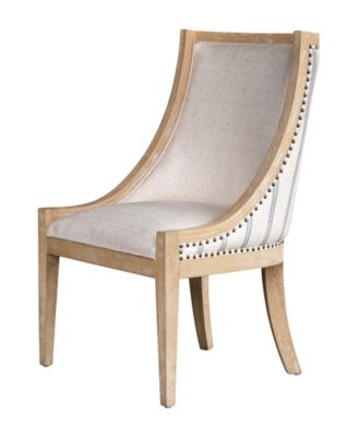 24" Upholstery Brass Nailhead Trim Dining Chair