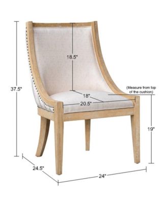 24" Upholstery Brass Nailhead Trim Dining Chair