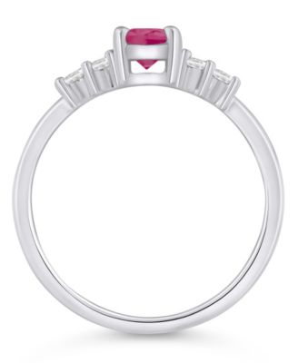 Gemstone and Diamond Ring (1/6 ct. t.w.) in 10k White Gold (also in 10k Yellow Gold)