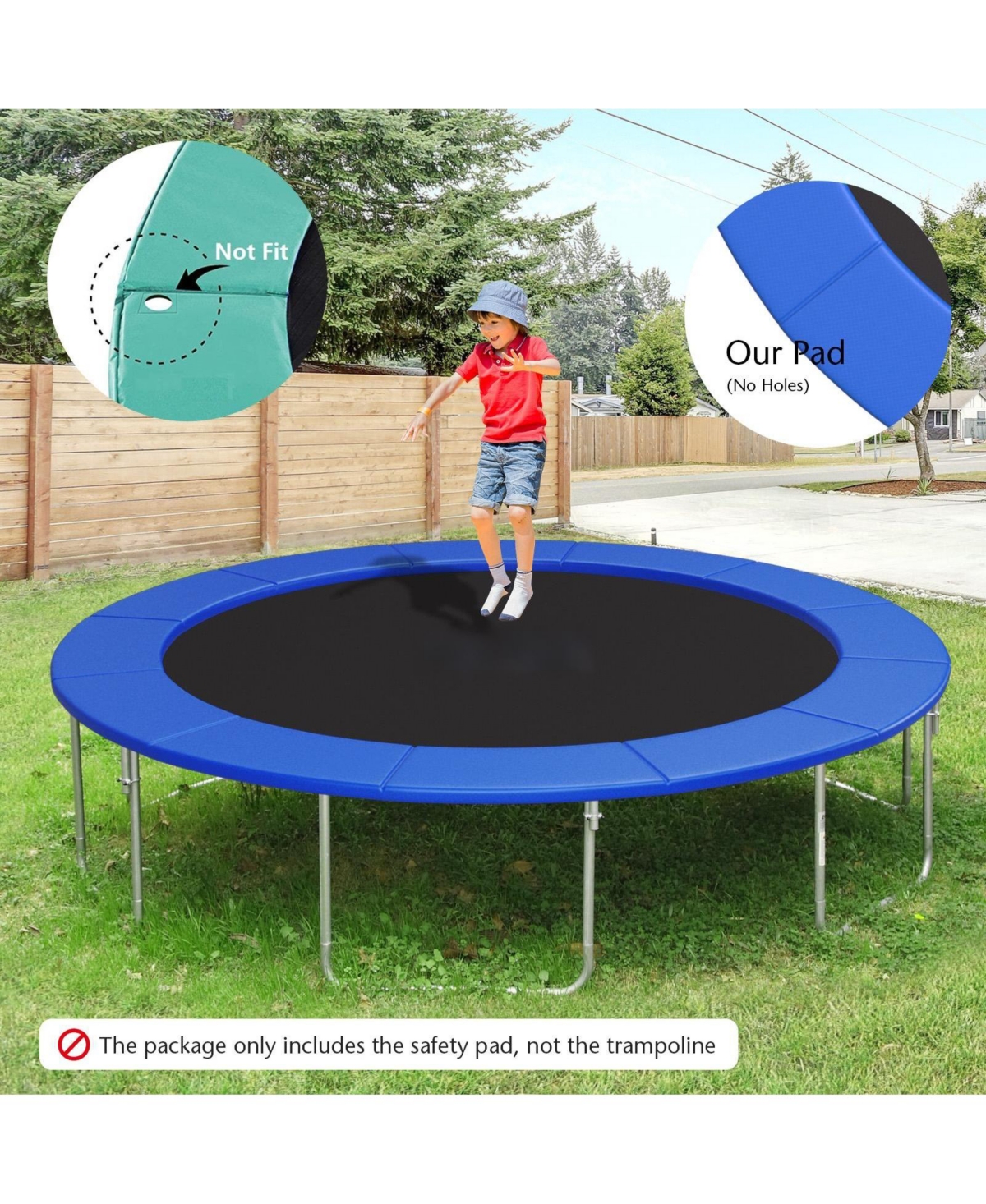 12 Ft Waterproof and Tear-Resistant Universal Trampoline Safety Pad Spring Cover