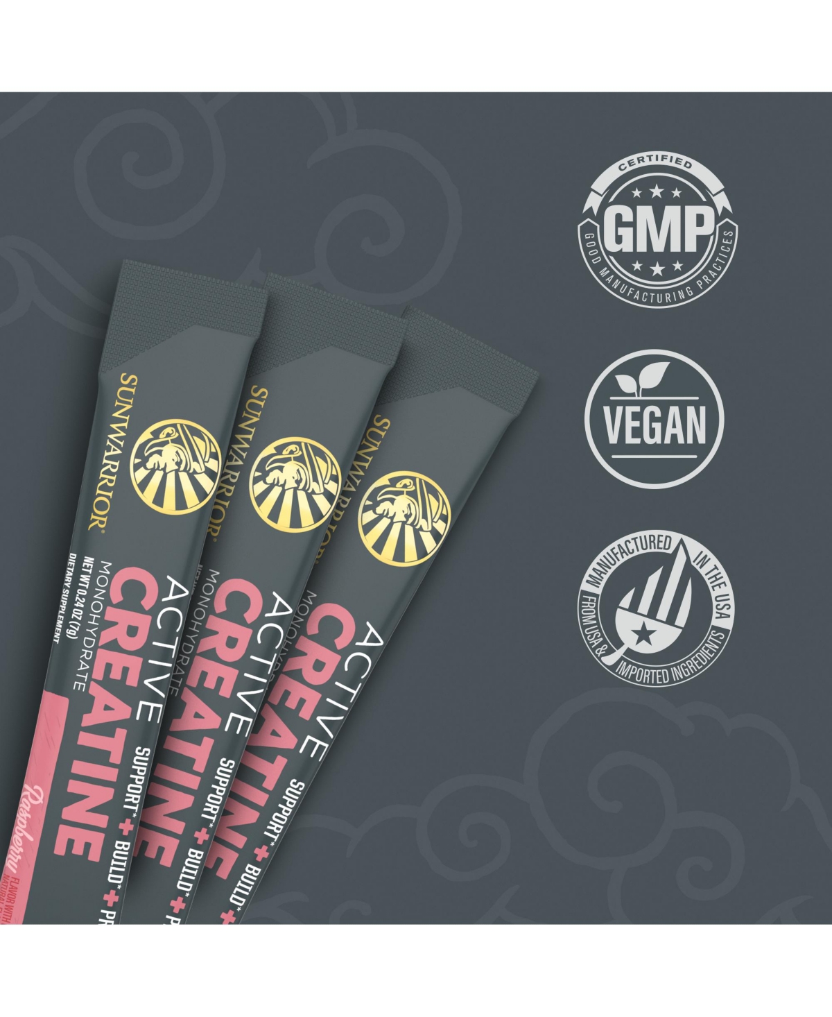 Sunwarrior Us Active Creatine Raspberry 210g Pop Box (30 ct)