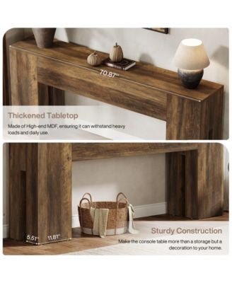 71-Inch Long Console Table for Entryway, Farmhouse Sofa Console Behind Couch, Entry Table