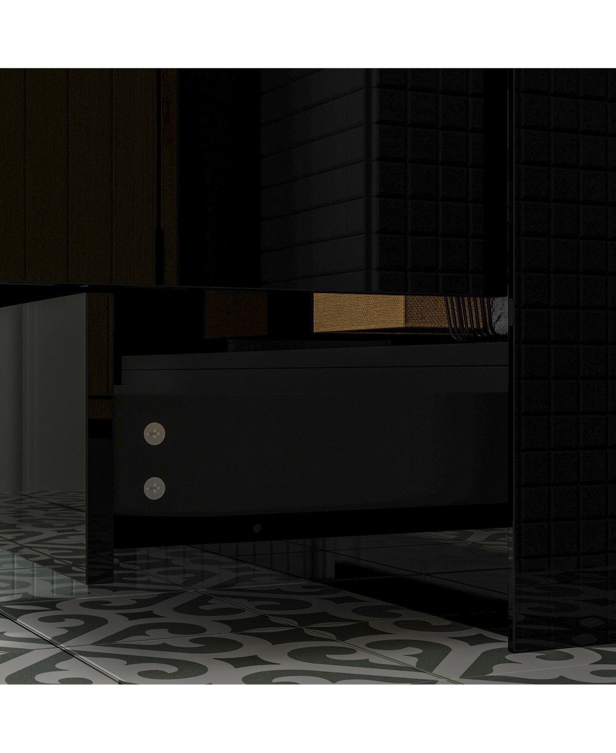 Homsee Bathroom Vanity with Marble Top, Bathroom Cabinet with 2 Doors & Drawer