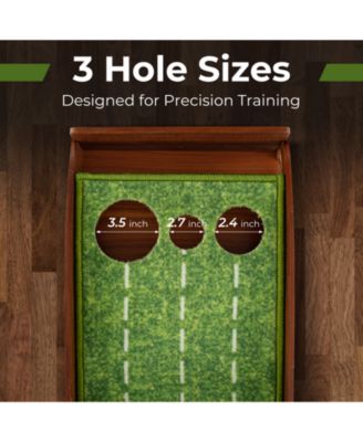 Golf Putting Mat Practice Training Aid with Auto Ball Return and 3 Hole Sizes