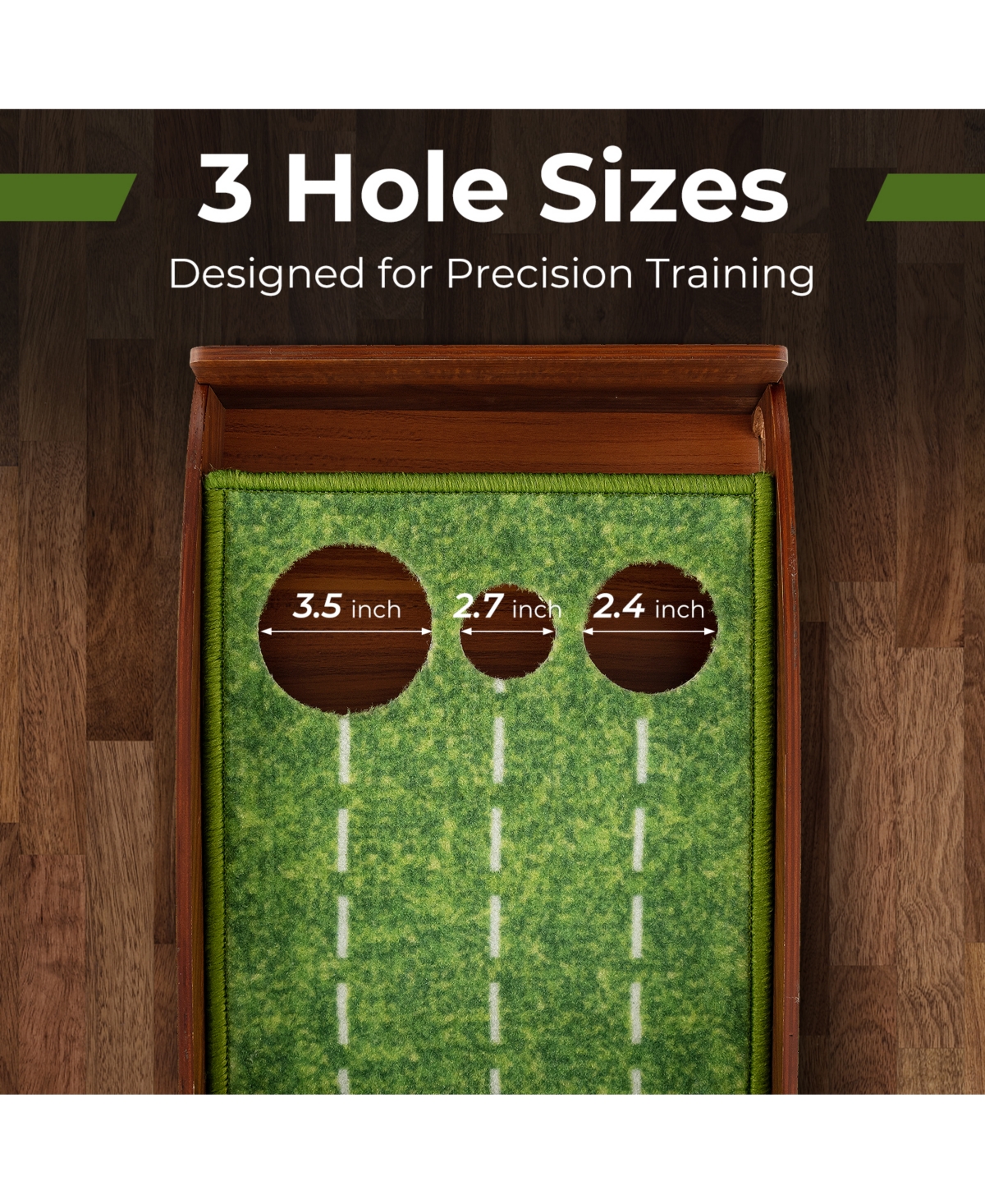 Skonyon Golf Putting Mat Practice Training Aid with Auto Ball Return and 3 Hole Sizes