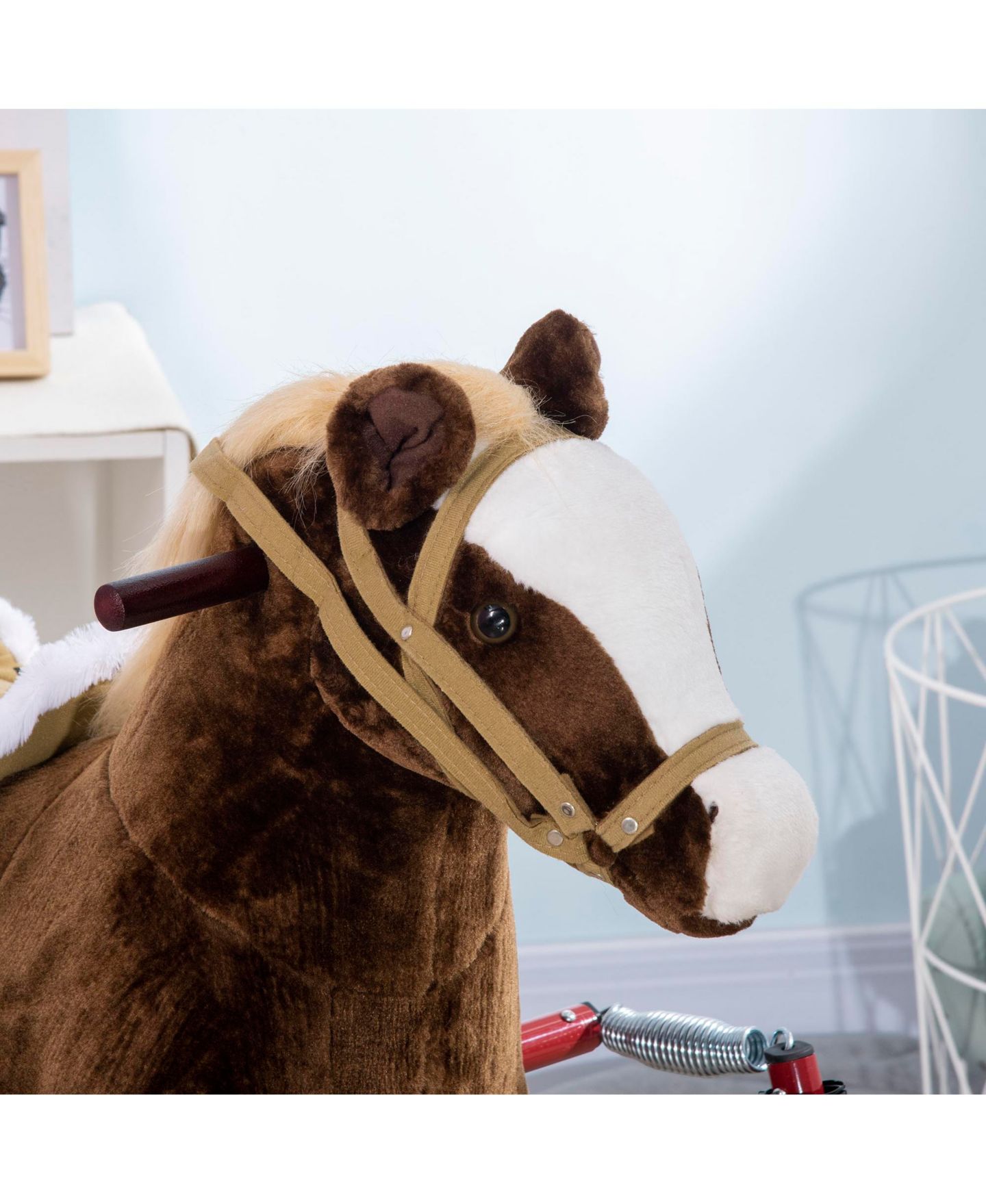 Детская мягкая игрушка Qaba Spring Plush Rocking Horse, Supports 132 lbs, Ages 5-12 — фото 9