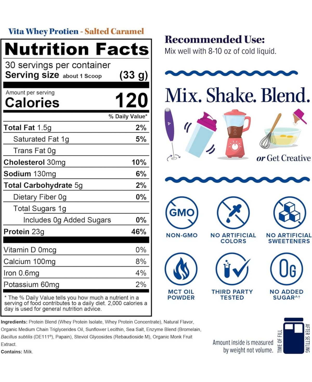 Vita Whey, Salted Caramel, 990gm