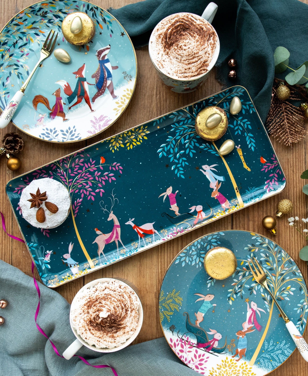 Portmeirion Sara Miller Woodland Tales Deer Robin Sandwich Tray