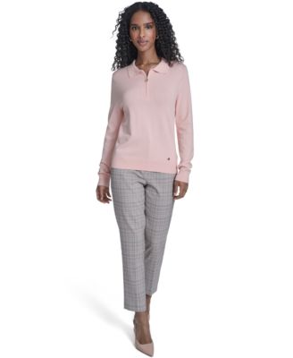 Women's Long-Sleeve Quarter-Zip Polo Sweater