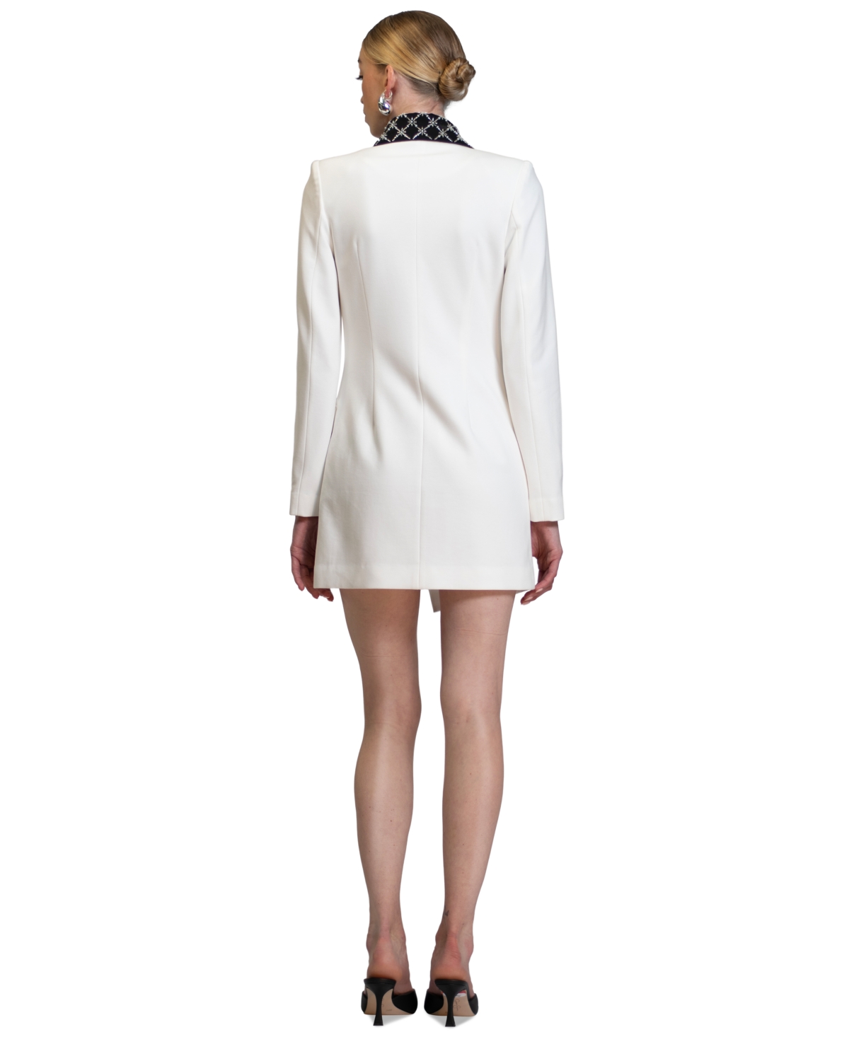 Rachel Rachel Roy Women's Johnny Beaded Lapel Mini Blazer Dress In White