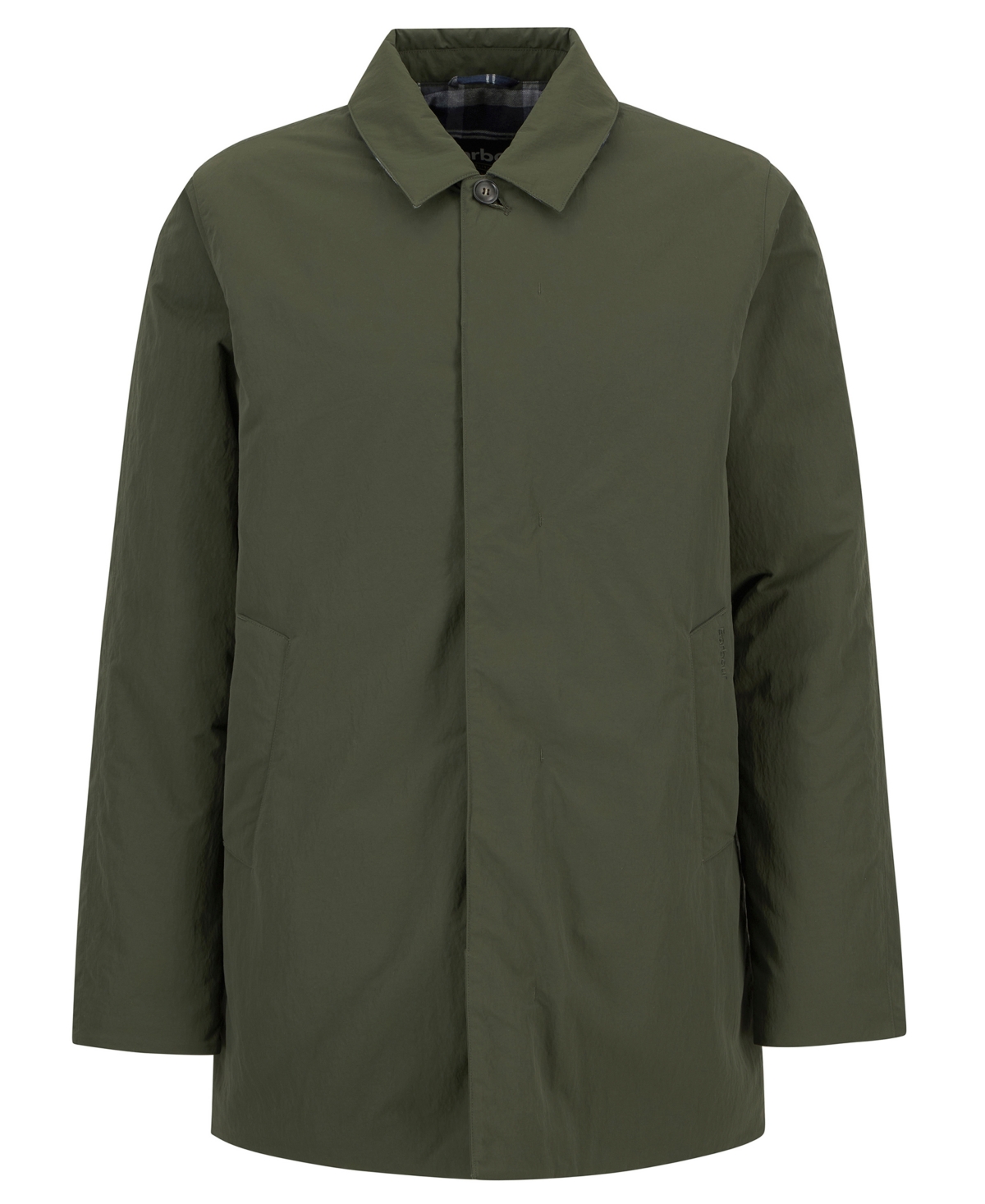 Barbour Men's Wadded Lorden Showerproof Long-sleeve Mac Jacket In Green