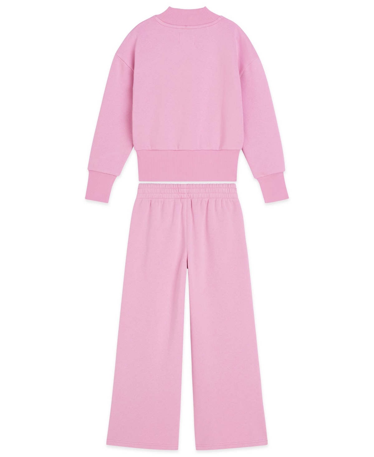 Scotch & Soda Kids' Butterfly Embroidered Fleece Sweatshirt & Wide Leg Sweatpants Set In Pink