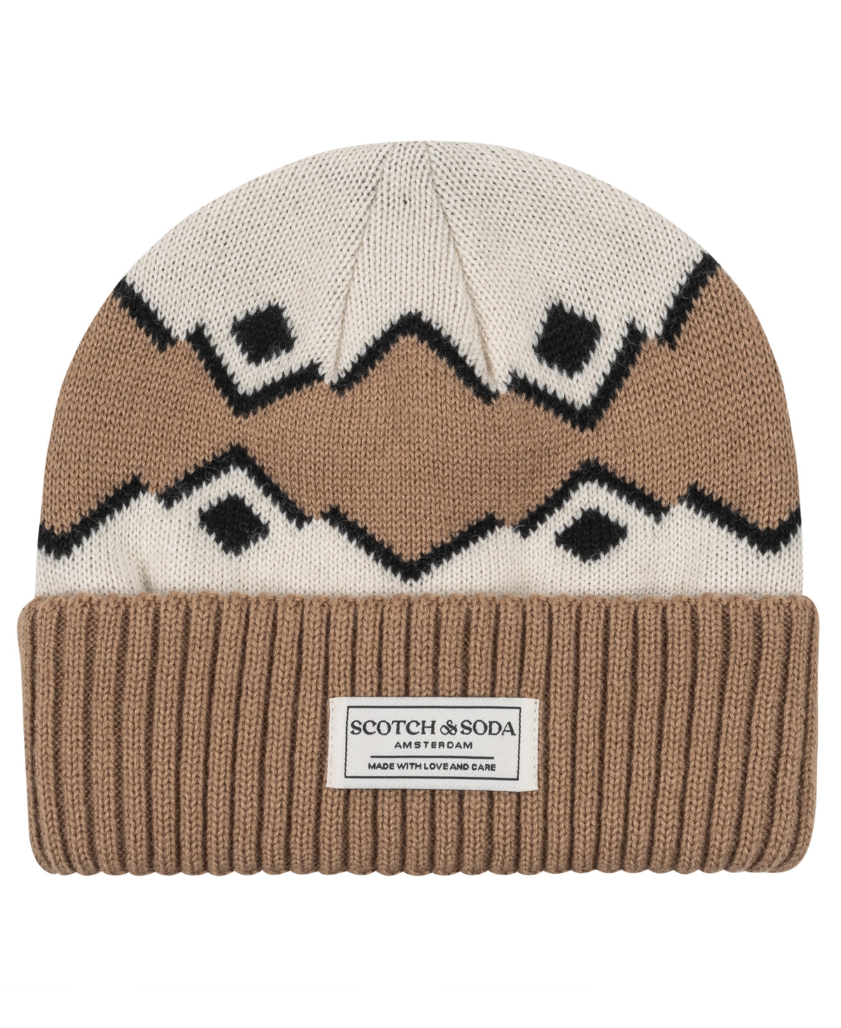 Scotch & Soda Men's Fair Isle Cuff Beanie In Brown