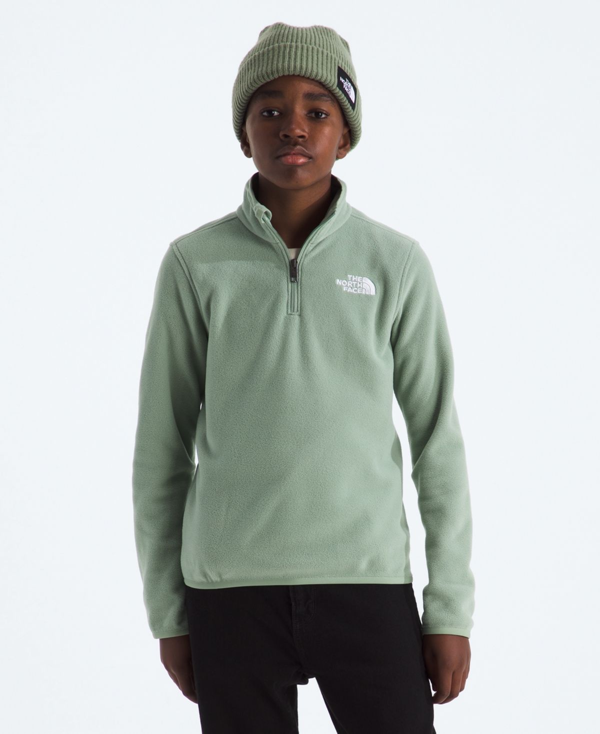 The North Face Girls And Boys 6-16 Glacier Zipper Jacket In Green