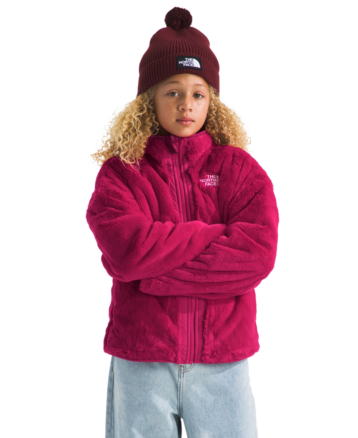 The North Face Girls 6-16 Reversible Shasta Full-zip Printed Jacket In Pink