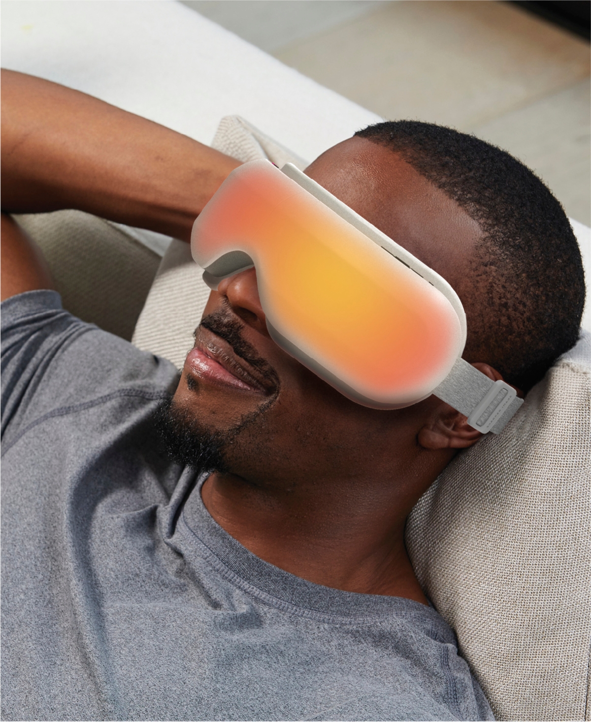 Sharper Image Eye Massager Cordless Heated Eye Mask In White