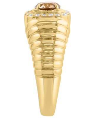 Men's Lab Grown Brown and White Diamond (1-1/4 ct. t.w.) in 14k Yellow Gold