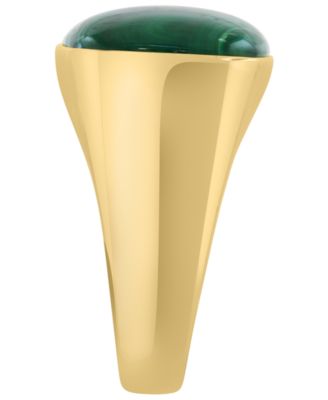 Men's Malachite Ring in Gold Over Silver