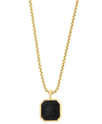 Men's Black Spinel Pendant Necklace (1-5/8 ct. t.w.) in Gold Over Silver