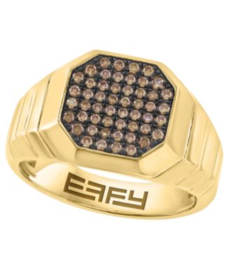 EFFY Collection - Men's Brown Diamond Ring (1/2 ct. t.w.) in Gold over Silver