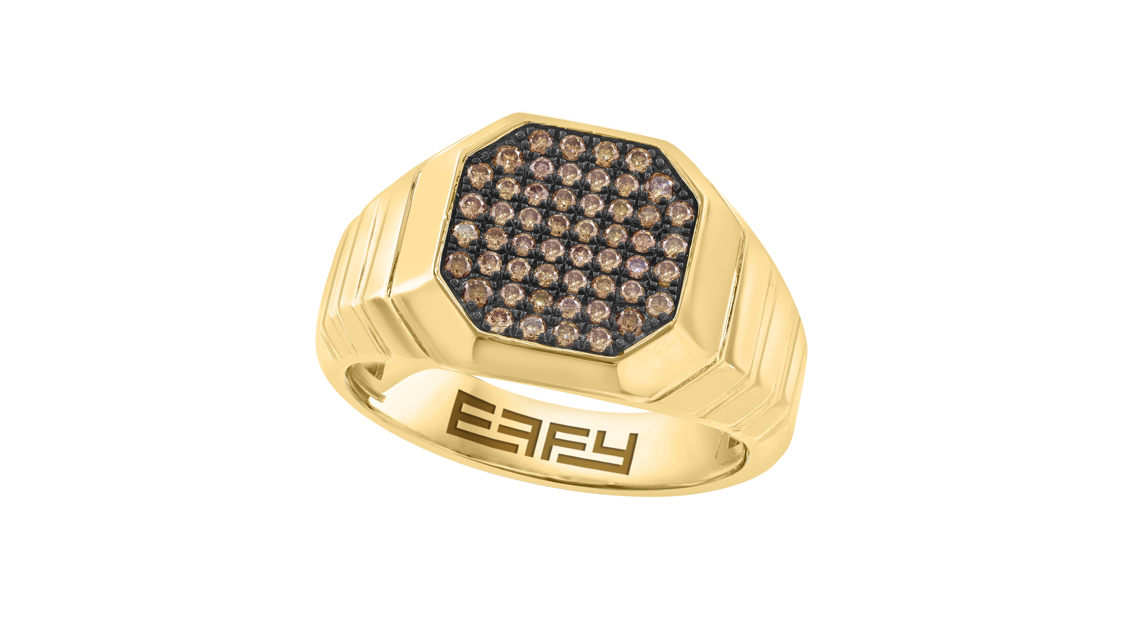 Effy Collection Men's Brown Diamond Ring (1/2 ct. t.w.) in Gold over Silver