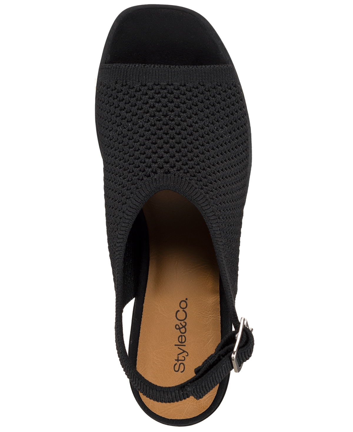 Style & Co . Women's Fayee Knit Sandals, Macy's Exclusive In Black