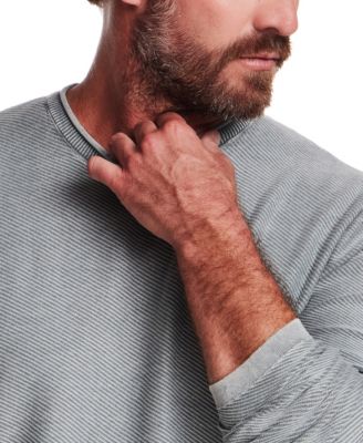 Men's Long-Sleeve Crewneck Twill Stonewash Sweater