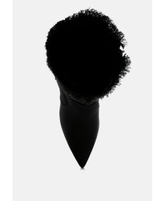 Womens Himkok Distressed Denim Mid-Calf Boots