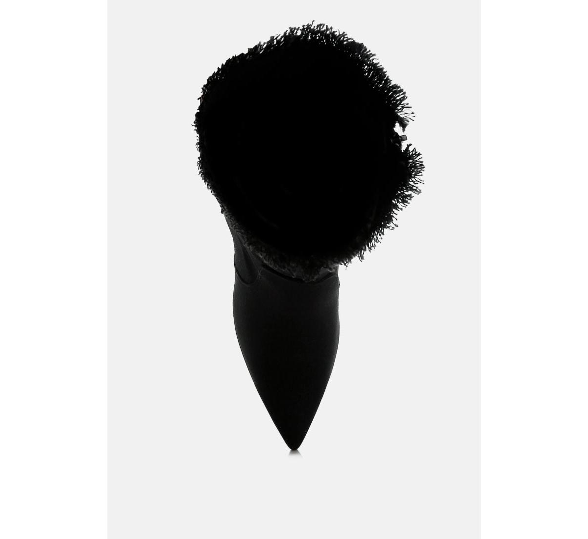 Himkok Distressed Denim Mid-Calf Boots