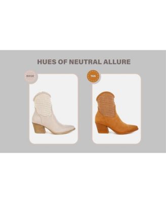 Womens Bimmy Woven Pointy Western Boots