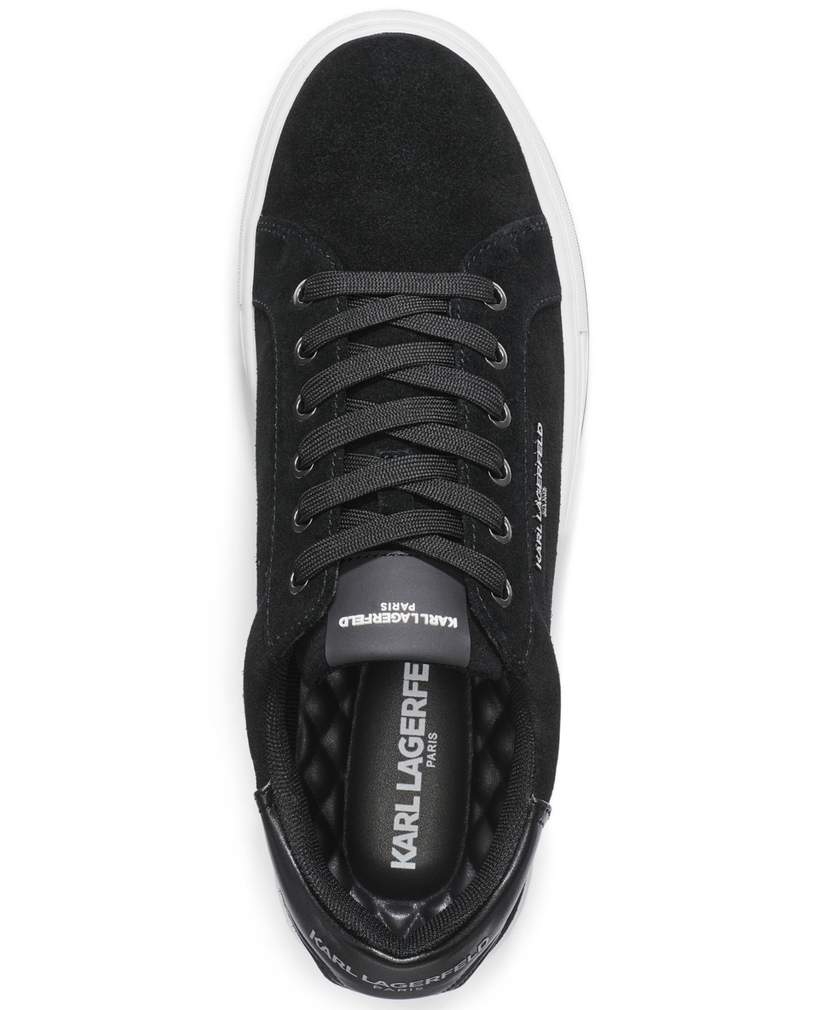 Karl Lagerfeld Men's Suede Logo Sneakers In Black