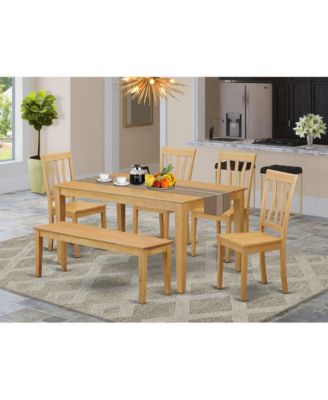 6  PC  Table  and  chair  set  -  Kitchen  dinette  Table  and  4  Dining  Chairs  with  bench