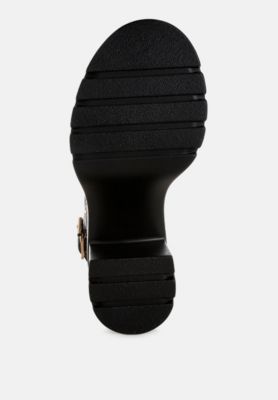 Womens Urla Eyelet Detail Platform Heel Sandals