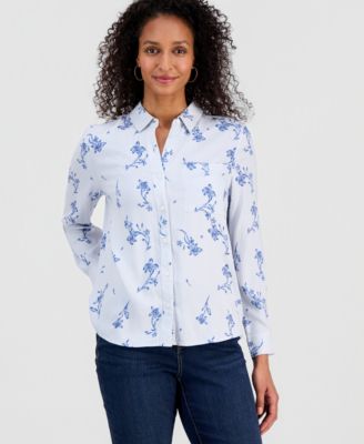 Women's Floral Stripe Shirt, Macy's Exclusive