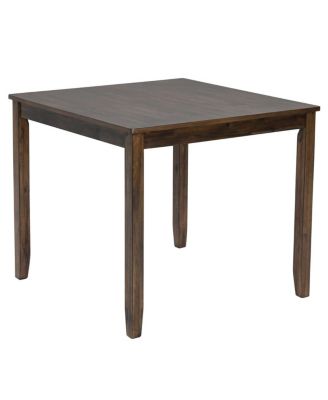 5-Piece Dining Table Set with 4 PU Leather Chairs, 34.5'' Wood Square Table for Small Space, Farmhouse Kitchen or Dining Room