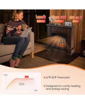 1400W TV Stand Electric Fireplace Mantel with Remote Control