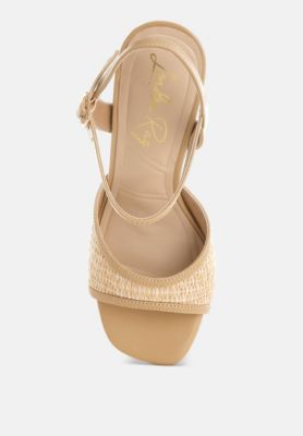 Womens Vilasta Raffia Square Toe Stiletto Heels