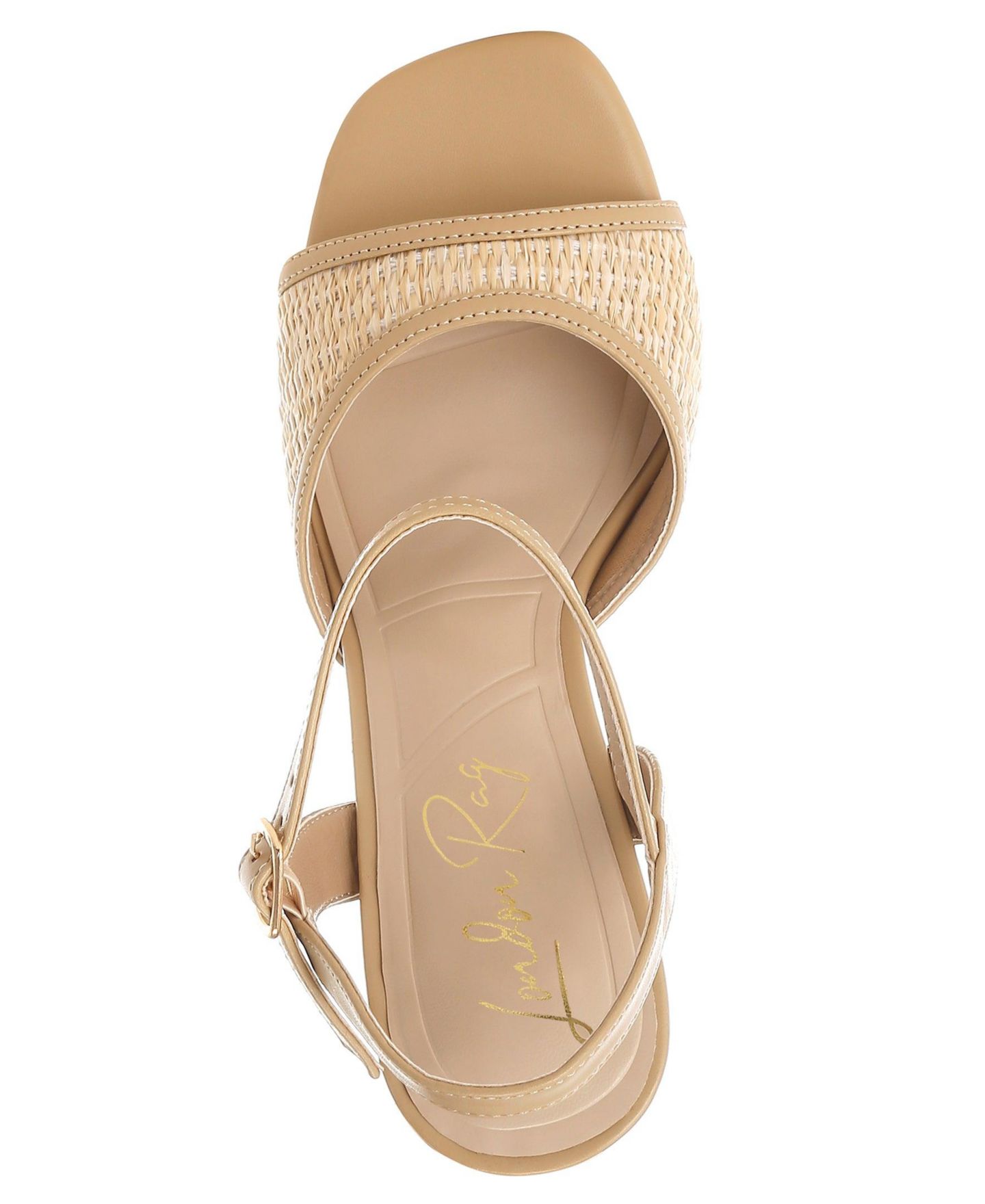 Женские туфли London Rag Vilasta Raffia Square Toe Stiletto Heels, цвет: Бежевый — фото 6