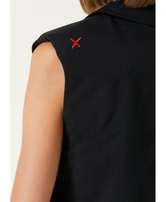 Women's Cotton-Blend Cropped Woven Vest