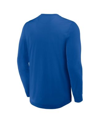 Men's Blue New York Rangers Adrenaline Push Long Sleeve Henley Shirt