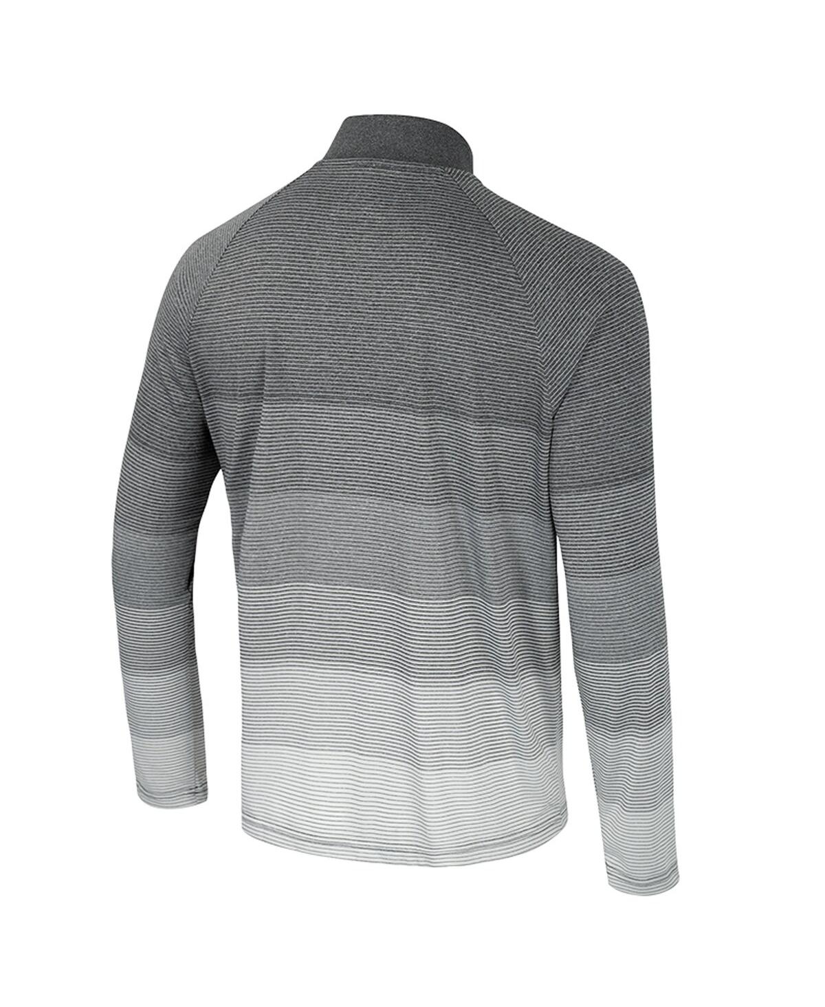 Colosseum Men's Gray Kansas Jayhawks Ai Striped Mesh Quarter-Zip Raglan Windshirt Jacket