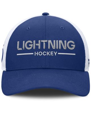 Men's Blue/White Tampa Bay Lightning Authentic Pro Rink Lockup Adjustable Trucker Hat