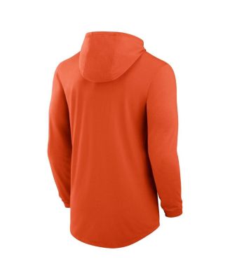 Men's Orange Clemson Tigers Legacy Tri-Blend Dri-FIT Long Sleeve Hoodie T-Shirt