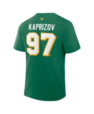 Men's Kirill Kaprizov Kelly Green Minnesota Wild Authentic Stack Name Number T-Shirt