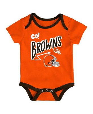 Baby Boys and Girls 3-Piece Cleveland Browns All Day Play Bodysuit Set