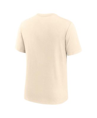 Men's Natural Atlanta Braves Wordmark Tri-Blend T-Shirt