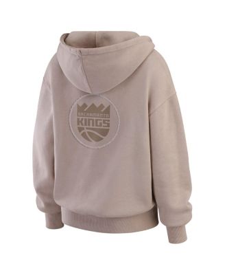 Women's Tan Sacramento Kings Washed Pullover Crewdie